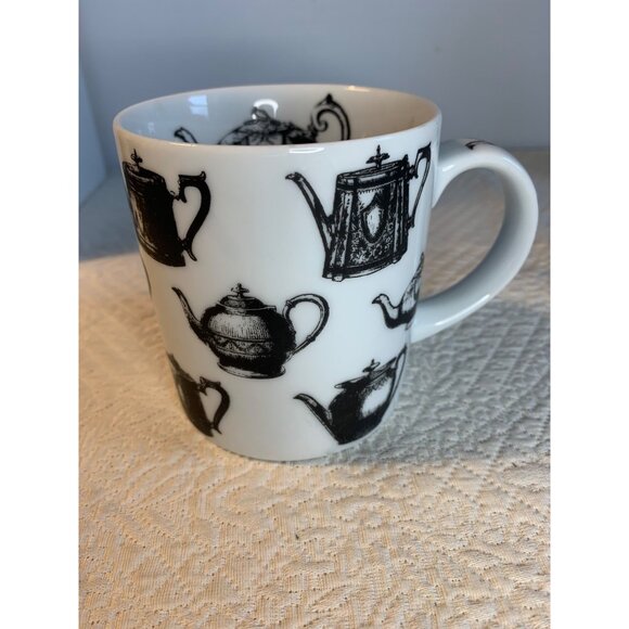 Black and White Teapot Coffee Mug by Antique Pewter Paul Cardew - Picture 9 of 11